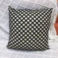 Housse de coussin décorative à motif géométrique noir et blanc pour canapé salon de maison. - Noir