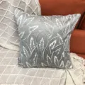 Housse de coussin décorative motif feuille gris moderne minimaliste pour canapé salon - 44x44 cm double face (insert non inclus) / Gris