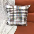 Chenille plaid throw pillow cover, soft decorative square cushion cover for sofa bed. - 44x44cm Single-sided (No Insert) / Pink