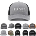 Men's breathable mesh baseball cap with embroidered novelty text, outdoor casual sun hat. - Adult 55-60CM / Grey - Black Mesh