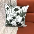 Housse de coussin en chenille avec joli motif de feuilles vertes pour canapé salon. - 44*44cm / Vert