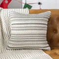 Housse de coussin texturée à rayures pour canapé de salon chambre coussin décoratif - 44 x 44 cm simple face (sans rembourrage) / Gris