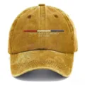 Distressed washed cotton baseball cap featuring USA 250 years commemorative embroidery design. - Turmeric