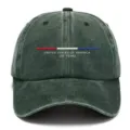 Cappellino da baseball vintage lavato con ricamo anniversario USA, cappello da sole unisex per sport. - Verde