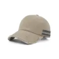 Cappellino da baseball vintage slavato con bordo sfilacciato e doppie strisce laterali per esterni. - Adulto 56-60cm / Kaki