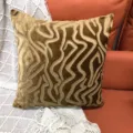 Housse de coussin en velours gaufré de luxe pour canapé de salon et chambre déco. - 44 x 44 cm simple face (sans rembourrage) / Marron