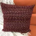 Coussin décoratif avec motif rayé élégant pour canapé lit salon maison housse de coussin - 44 x 44 cm simple face (sans rembourrage) / Bordeaux