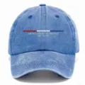 Classic blue denim baseball cap with embroidered US 250 years design for outdoor use - Light Blue