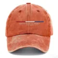 Cappellino da baseball arancione slavato con ricamo USA 250 anni, cappello casual elegante uomo. - Arancione