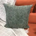 Housse de Coussin Chenille Rayée Rétro Décorative pour Canapé Salon Taie d'Oreiller - 44 x 44 cm simple face (sans rembourrage) / Vert olive