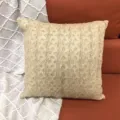Coussin décoratif en herbe PP tissée avec design artistique en grille, parfait pour canapé, salon. - Style 4 / 44 x 44 cm simple face (sans rembourrage)