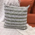 Housse de coussin en chenille tissée à rayures géométriques, coussin déco douillet pour canapé. - 44 x 44 cm simple face (sans rembourrage) / Grands pois kaki