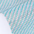 Self-adhesive rhinestone crystal mesh sheet decorative glass diamond sticker for home DIY crafts - Lake Blue and White Bicolor Glass