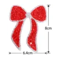 Red Rhinestone Bow Patch 8x6.4cm Resin Crystal Applique for Clothing Hat DIY Accessories - 8x6.4cm / Red