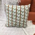 Chenille Kissenbezug Gewebt Geometrisch Gestreift Sofakissen Dekorativer Kissenhülle Variante - 44 x 44 cm einseitig (ohne Füllung) / Vertikale Streifen Grün-Orange