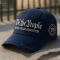 Classico berretto da baseball blu scuro ricamato con slogan patriottico e toppa 1776. - Adulto 56-60cm Regolabile / Blu navy