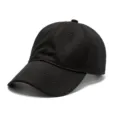 Classico cappellino da baseball in cotone nero da donna, cappello parasole unito. - Adulto 56-60cm / Nero