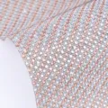 Self-adhesive rhinestone sheet, sparkling crystal diamond mesh in silver and rose gold color. - Champagne and White Bicolor Glass