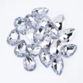Clear pear-shaped crystal acrylic rhinestones faceted flatback gems for DIY crafts apparel. - 10*14mm (1000 Pcs/Pack) / White