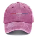 Distressed washed pink baseball cap with USA 250 years embroidery, unisex outdoor sun hat. - Rose Red