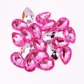 Pear shaped acrylic rhinestones teardrop pointback crystal gems for DIY clothing accessories crafts. - 10*14mm (1000 Pcs/Pack) / Peach Pink