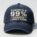 Berretto da baseball in cotone lavato con divertente slogan ricamato per attività all'aperto. - Adulto 56-60cm Regolabile / Blu navy