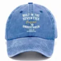 Cappello da baseball vintage blu slavato con dettaglio di stampa tipografica per tempo libero. - Adulto 56-60cm Regolabile / Azzurro
