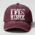 Cappellino da baseball in cotone lavato vintage con slogan ricamato divertente per sport. - Borgogna