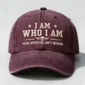 Cappellino da baseball vintage lavato con slogan ricamato unisex cappello sole casual - Adulto 56-60cm Regolabile / Borgogna