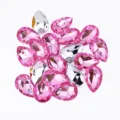 Pink teardrop acrylic rhinestones pointed back faceted crystals for DIY clothing accessories - 10*14mm (1000 Pcs/Pack) / Light Pink