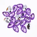 Purple teardrop acrylic rhinestones pointed back mix sizes for DIY clothing crafts decor - Medium Purple