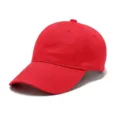 Cappellino da baseball rosso in cotone, berretto parasole morbido a sei pannelli da donna. - Adulto 56-60cm / Rosso