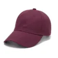 Berretto da baseball in cotone tinta unita a sei pannelli morbido protezione solare - Adulto 56-60cm / Borgogna