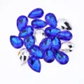 Blue teardrop acrylic rhinestones pointed back fancy gems DIY clothing accessories - Dark Blue