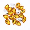 Colorful acrylic teardrop rhinestones pointed bottom fancy crystal stones for DIY crafts clothing. - Yellow