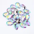 Colorful acrylic teardrop rhinestones pointed back fancy stones non-holed multi-size crafts DIY - AB Color