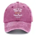 Vintage washed baseball cap for men and women, retro letter printed cotton duck tongue sun hat. - Adult 56-60cm Adjustable / Pink
