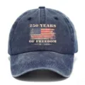 Cappellino da baseball vintage slavato con stampa commemorativa per protezione solare - Adulto 56-60cm Regolabile / Blu navy