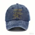 Cappellino da baseball blu lavato con grafica Jesus team, cappello in cotone sportivo. - 8