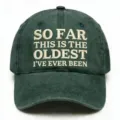 Cappellino da baseball vintage in cotone lavato con ricamo divertente unisex uomo donna - Adulto 56-60cm Regolabile / Verde