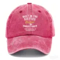 Cappellino da Baseball Vintage dilavato Stile Retro 1960s Dad Hat Denim Casual Unisex - Adulto 56-60cm Regolabile / Rosso