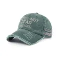 Cappellino da baseball vintage slavato con ricamo alla moda per look streetwear. - Taglia unica / Verde Scuro