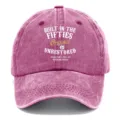 Dettaglio frontale berretto da baseball rosa lavato, stampa slogan vintage, cappello morbido. - Adulto 56-60cm Regolabile / Rosa