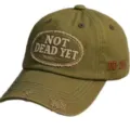 Vintage washed distressed baseball cap with embroidered patch and stylish retro outdoor design - Adult 56-60cm Adjustable / Army Green