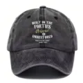 Cappellino da baseball vintage lavato per uomo e donna, dad hat retro con stampa frontale. - Nero