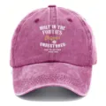 Cappellino da baseball rosa vintage lavato per uomo e donna, dad hat con stampa retrò. - Rosa