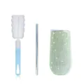 Bling rhinestone tumbler set with stainless steel straw and cleaning brush for daily drinks. - Cup + Straw + Brush / Green