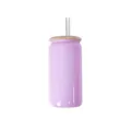 Primo piano del bicchiere di vetro viola sfumato con bordo di strass brillanti. - Confezione da 16oz / Viola
