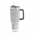 40oz rhinestone stainless steel insulated travel tumbler with straw and bluetooth speaker cup - AB Color