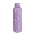 750ml Bling Rhinestone Insulated Water Bottle Sparkle Purple Stainless Steel Flask Vacuum Cup - 350ml / Purple